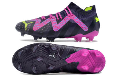 Men's Puma Future Ultimate FG Firm Ground Low-Tops Football Boots - Purple/Pink/Green