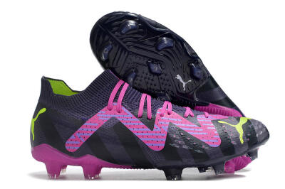 Men's Puma Future Ultimate FG Firm Ground Low-Tops Football Boots - Purple/Pink/Green