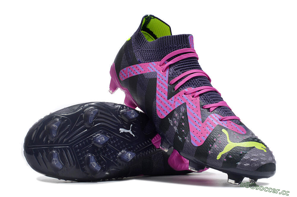 Men's Puma Future Ultimate FG Firm Ground Low-Tops Football Boots - Purple/Pink/Green 3