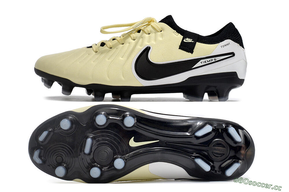 Men's NikeTiempo Legend 10 Elite FG Firm Ground Low-Tops Football Boots - Yellow/Black/White 1