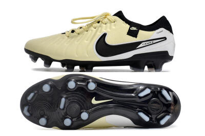 Men's NikeTiempo Legend 10 Elite FG Firm Ground Low-Tops Football Boots - Yellow/Black/White