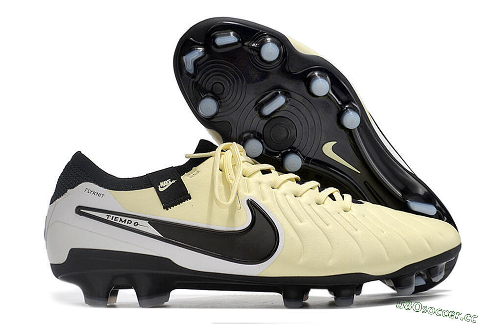 Men's NikeTiempo Legend 10 Elite FG Firm Ground Low-Tops Football Boots - Yellow/Black/White 2