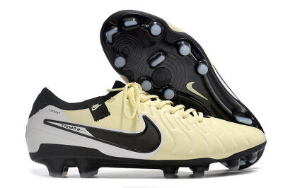 Men's NikeTiempo Legend 10 Elite FG Firm Ground Low-Tops Football Boots - Yellow/Black/White