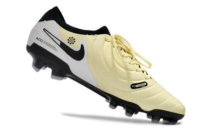 Men's NikeTiempo Legend 10 Elite FG Firm Ground Low-Tops Football Boots - Yellow/Black/White
