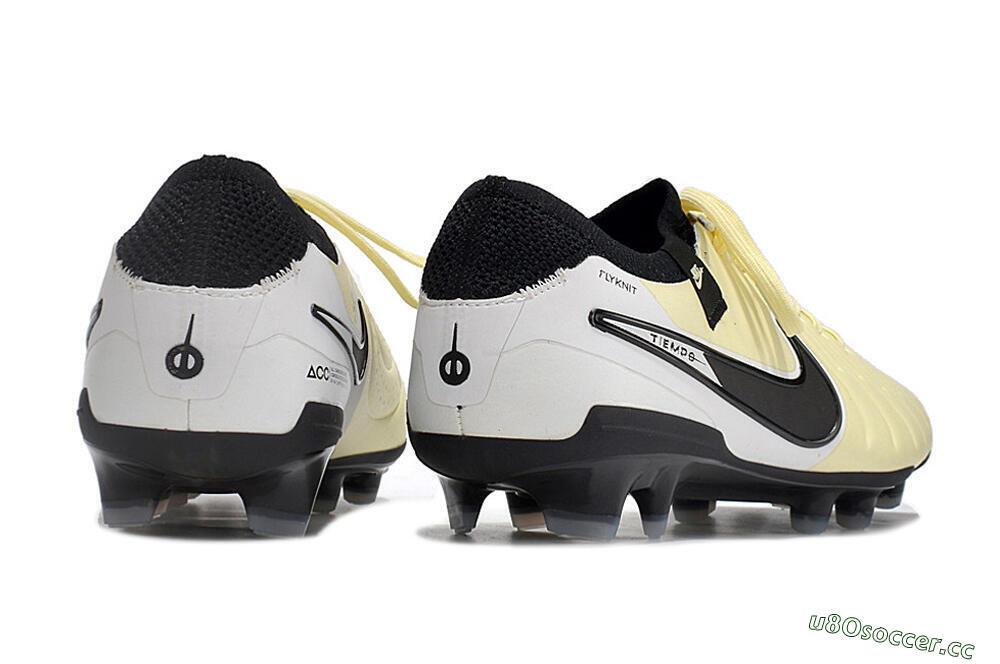 Men's NikeTiempo Legend 10 Elite FG Firm Ground Low-Tops Football Boots - Yellow/Black/White 6
