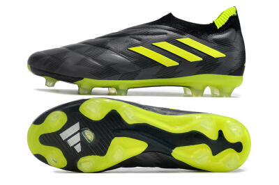 Men's Adidas Copa Pure+ FG Firm Ground Low-Tops Football Boots - Black/Green