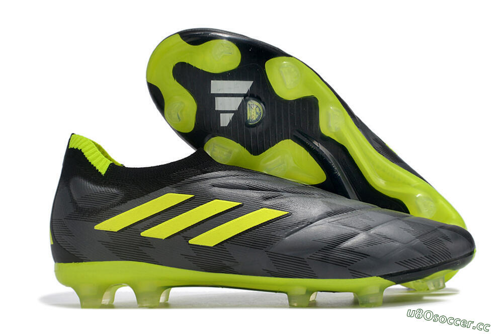 Men's Adidas Copa Pure+ FG Firm Ground Low-Tops Football Boots - Black/Green 2