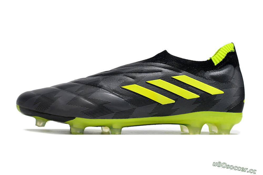 Men's Adidas Copa Pure+ FG Firm Ground Low-Tops Football Boots - Black/Green 0