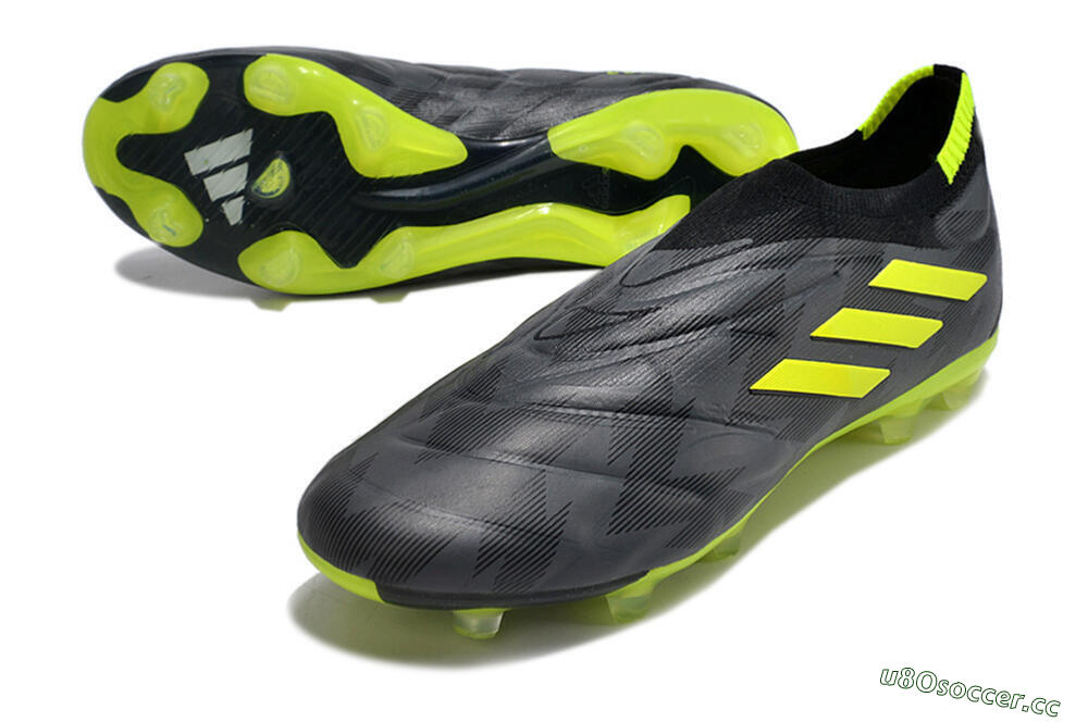 Men's Adidas Copa Pure+ FG Firm Ground Low-Tops Football Boots - Black/Green 3