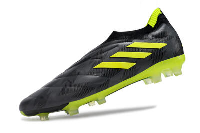 Men's Adidas Copa Pure+ FG Firm Ground Low-Tops Football Boots - Black/Green