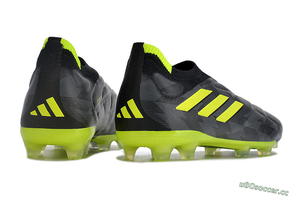 Men's Adidas Copa Pure+ FG Firm Ground Low-Tops Football Boots - Black/Green 6