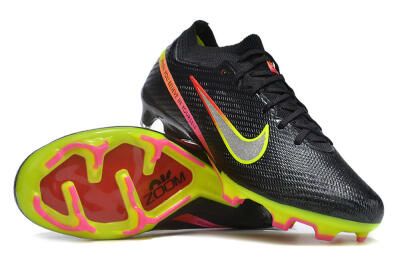 Unisex Nike Air Zoom Mercurial Vapor 15 Elite FG Firm Ground Low-Tops Football Boots - Black/Silver/Green/Red