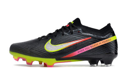 Unisex Nike Air Zoom Mercurial Vapor 15 Elite FG Firm Ground Low-Tops Football Boots - Black/Silver/Green/Red
