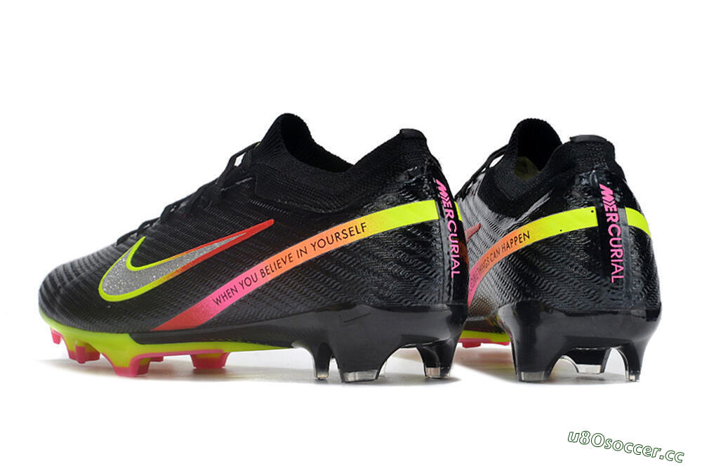 Unisex Nike Air Zoom Mercurial Vapor 15 Elite FG Firm Ground Low-Tops Football Boots - Black/Silver/Green/Red 4