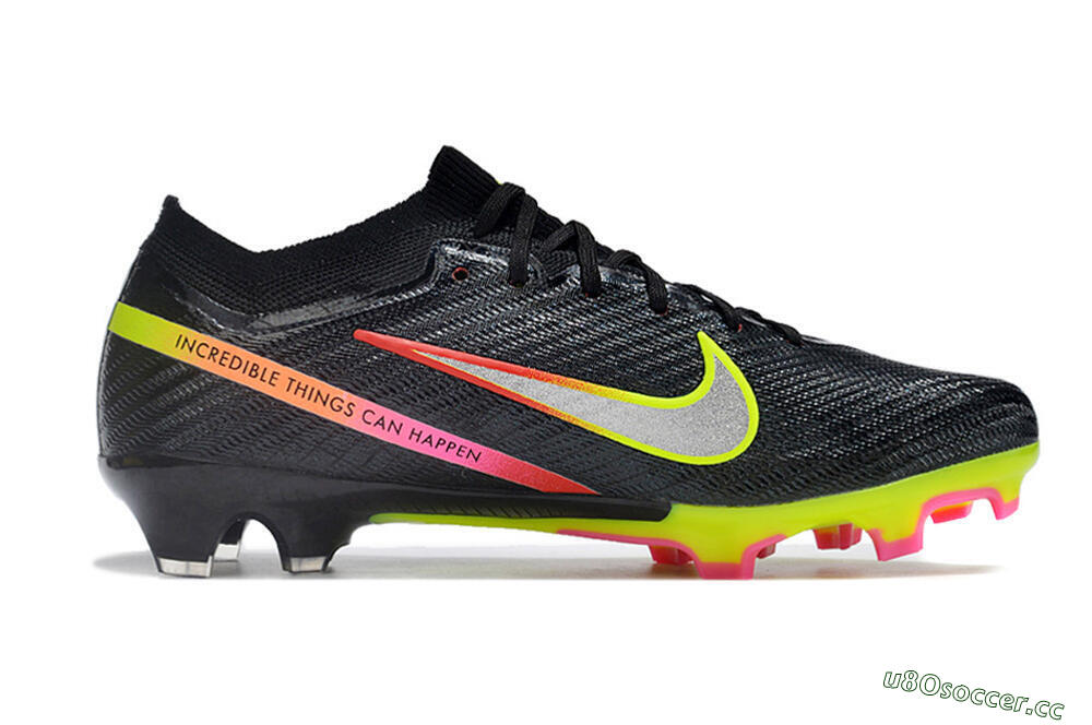 Unisex Nike Air Zoom Mercurial Vapor 15 Elite FG Firm Ground Low-Tops Football Boots - Black/Silver/Green/Red 5