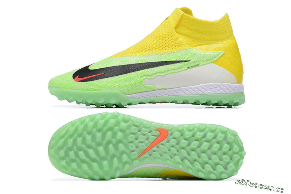 Men's Nike Phantom GX Elite TF Artificial Turf High-Tops Football Shoes - Yellow/Green/Black/Red/White 1