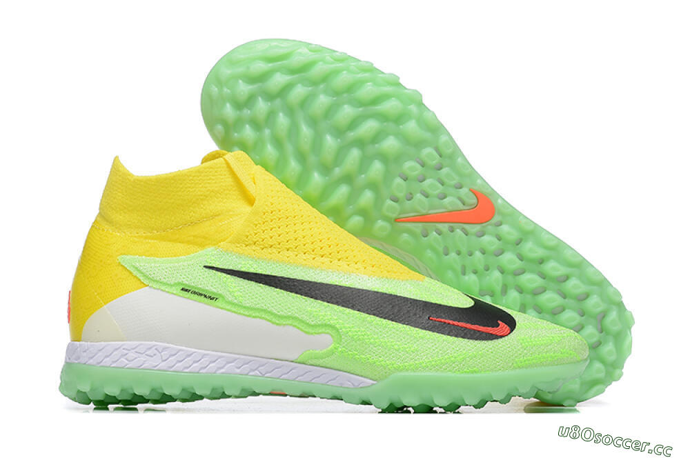 Men's Nike Phantom GX Elite TF Artificial Turf High-Tops Football Shoes - Yellow/Green/Black/Red/White 2