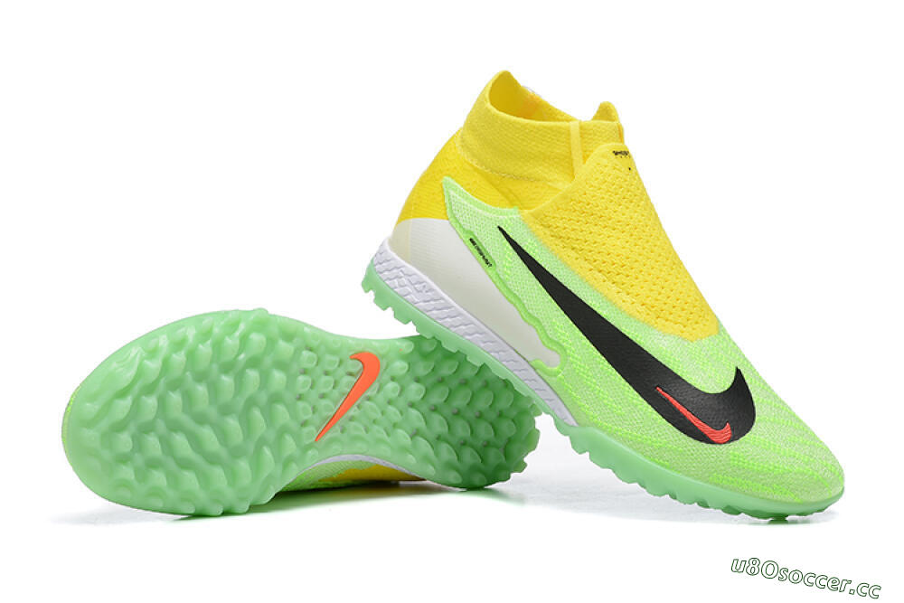Men's Nike Phantom GX Elite TF Artificial Turf High-Tops Football Shoes - Yellow/Green/Black/Red/White 4