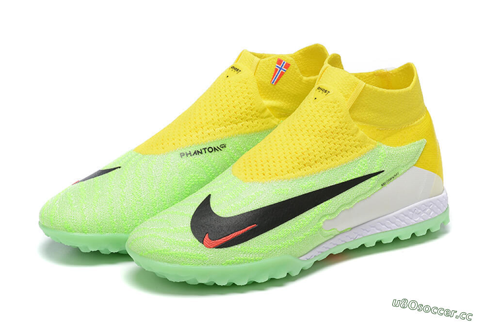Men's Nike Phantom GX Elite TF Artificial Turf High-Tops Football Shoes - Yellow/Green/Black/Red/White 5