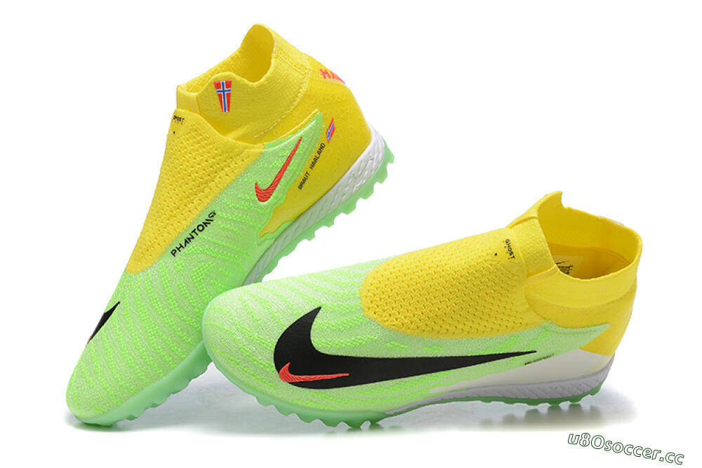 Men's Nike Phantom GX Elite TF Artificial Turf High-Tops Football Shoes - Yellow/Green/Black/Red/White 6