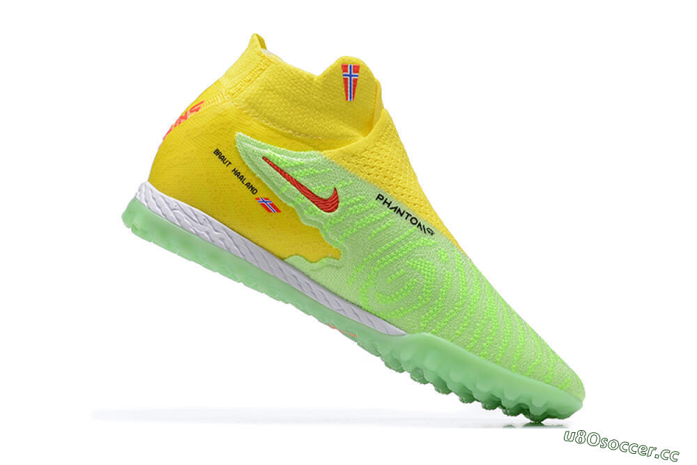 Men's Nike Phantom GX Elite TF Artificial Turf High-Tops Football Shoes - Yellow/Green/Black/Red/White 7
