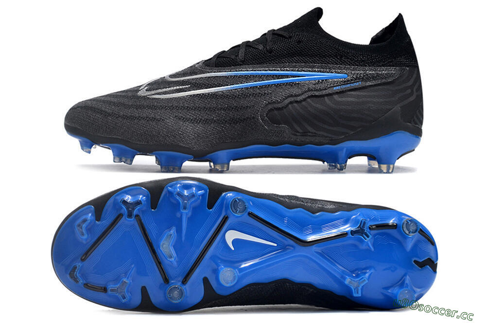 Men's Nike Phantom GX Elite FG Firm Ground Low-Tops Football Boots - Black/Grey/Blue 1