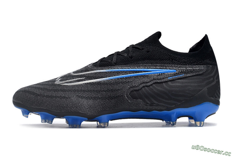 Men's Nike Phantom GX Elite FG Firm Ground Low-Tops Football Boots - Black/Grey/Blue 0