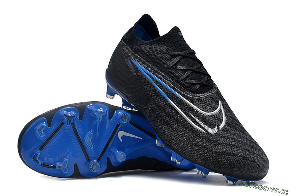 Men's Nike Phantom GX Elite FG Firm Ground Low-Tops Football Boots - Black/Grey/Blue 3