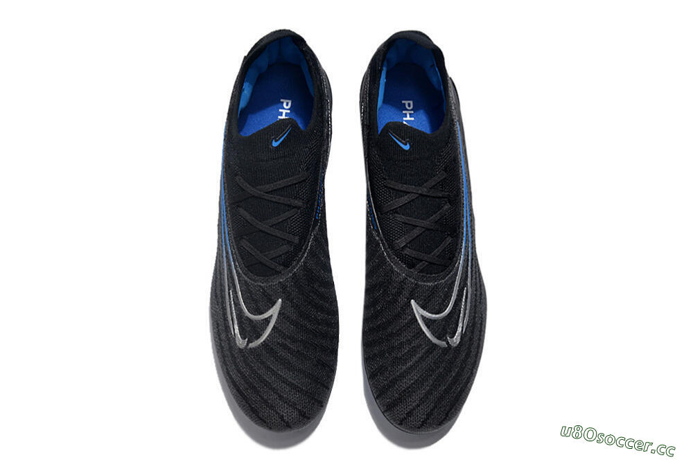 Men's Nike Phantom GX Elite FG Firm Ground Low-Tops Football Boots - Black/Grey/Blue 4
