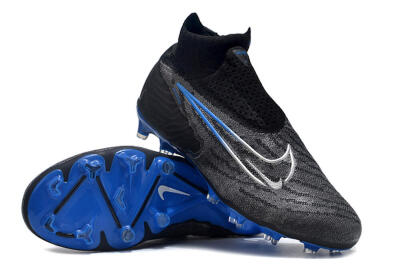 Men's Nike Phantom GX Elite DF Link FG Firm Ground High-Tops Football Boots - Grey/Black/Blue
