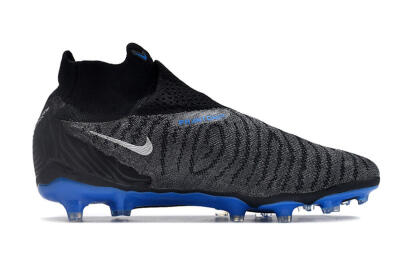 Men's Nike Phantom GX Elite DF Link FG Firm Ground High-Tops Football Boots - Grey/Black/Blue