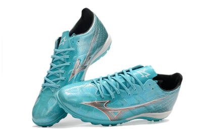 Men's Mizuno Alpha Made in Japan TF Artificial Turf Low-Tops Football Shoes - Blue/Orange/White