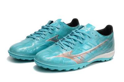 Men's Mizuno Alpha Made in Japan TF Artificial Turf Low-Tops Football Shoes - Blue/Orange/White