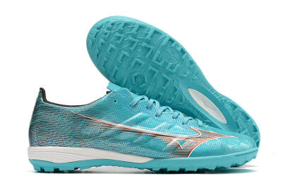 Men's Mizuno Alpha Made in Japan TF Artificial Turf Low-Tops Football Shoes - Blue/Orange/White