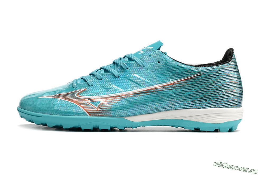 Men's Mizuno Alpha Made in Japan TF Artificial Turf Low-Tops Football Shoes - Blue/Orange/White 0