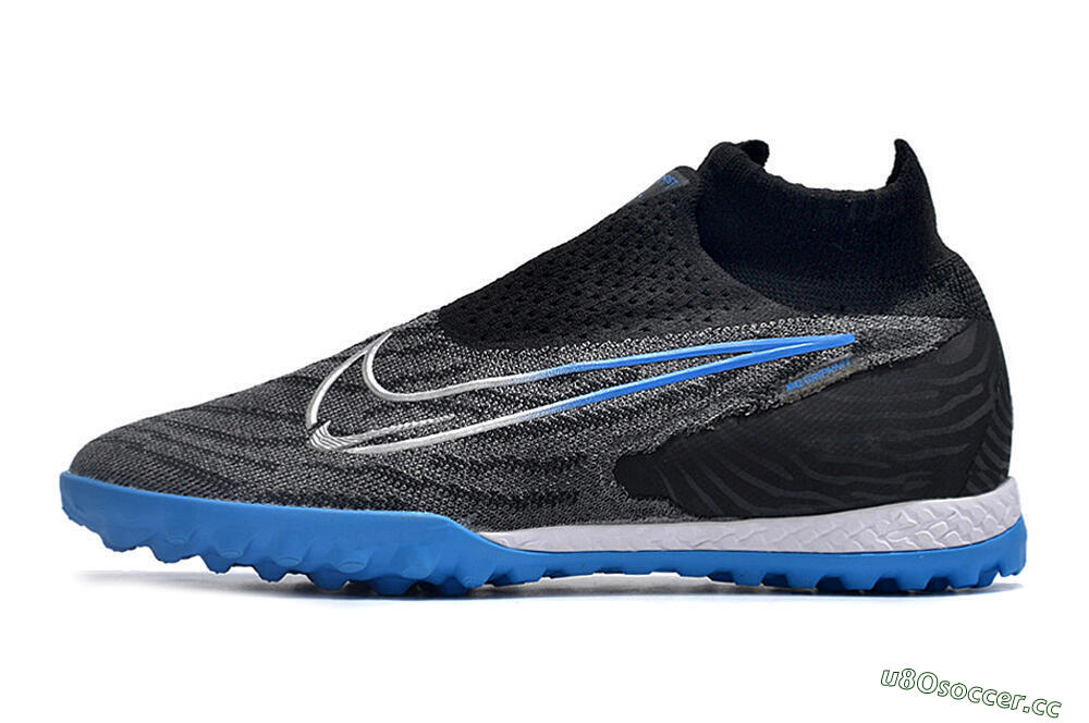 Unisex Nike Phantom GX Elite DF Link TF Artificial Turf High-Tops Football Shoes - Black/Blue/White 0
