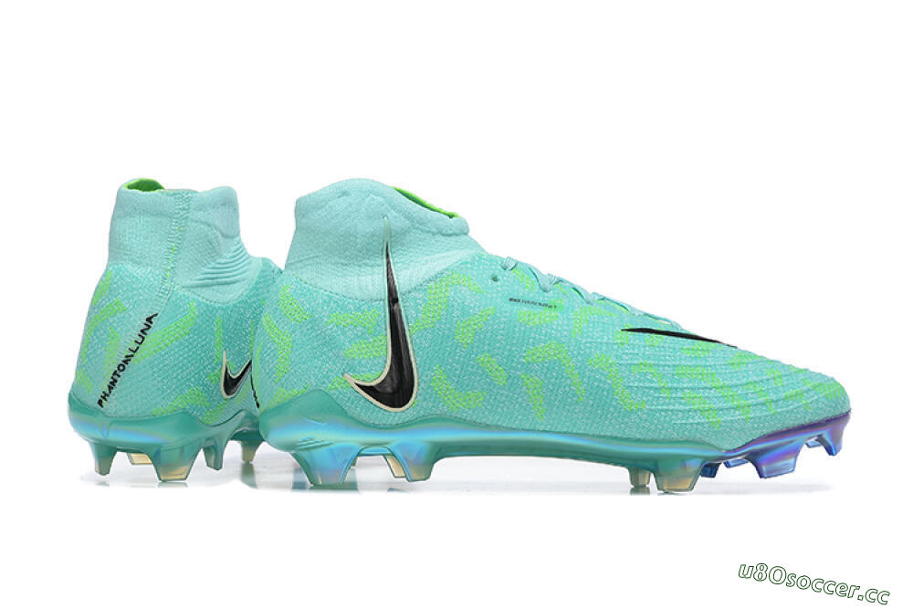 Men's Nike Phantom Luna Elite FG Firm Ground High-Tops Football Shoes - Green/Yellow/Black 8