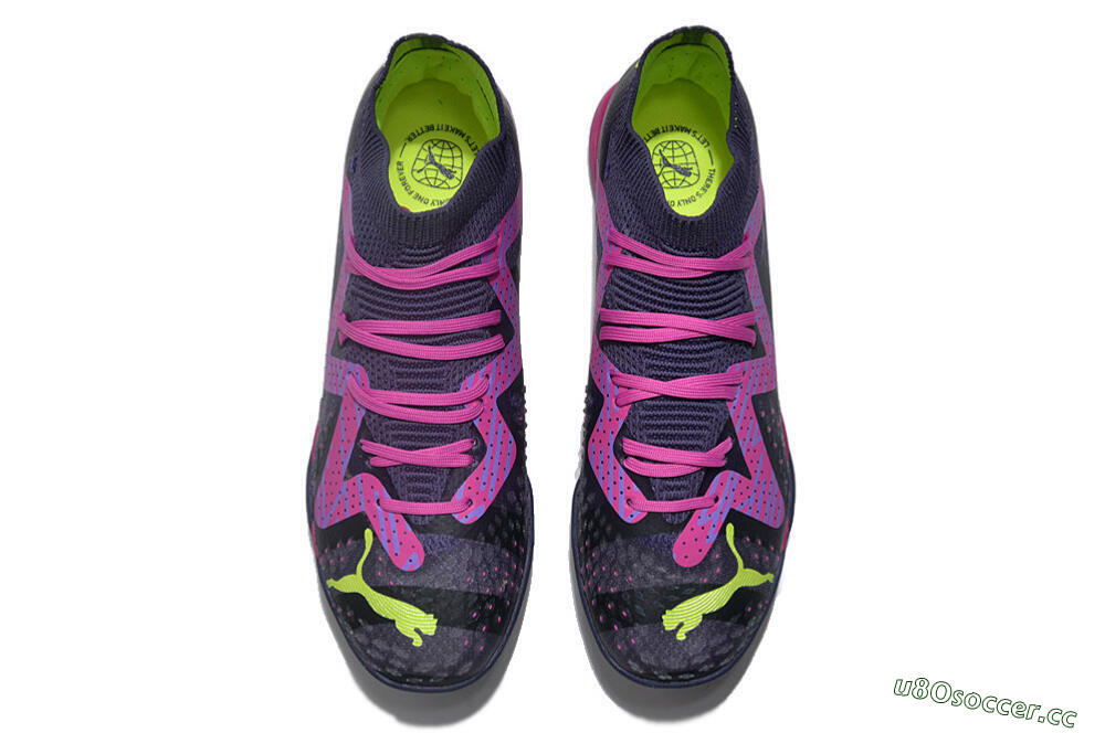Men's Puma Ultra Ultimate TF Artificial Turf Low-Tops Football Shoes - Purple/Pink/Yellow 4
