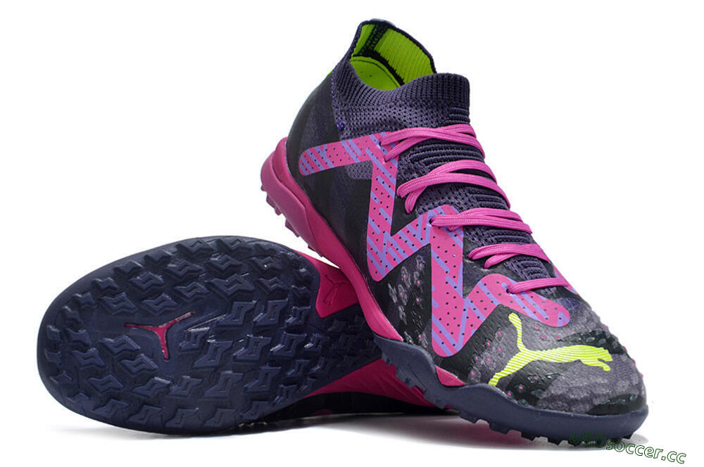 Men's Puma Ultra Ultimate TF Artificial Turf Low-Tops Football Shoes - Purple/Pink/Yellow 3