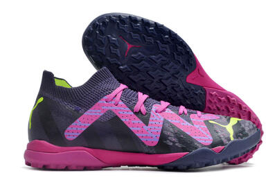Men's Puma Ultra Ultimate TF Artificial Turf Low-Tops Football Shoes - Purple/Pink/Yellow