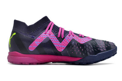 Men's Puma Ultra Ultimate TF Artificial Turf Low-Tops Football Shoes - Purple/Pink/Yellow