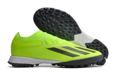 Men's Adidas X Crazyfast.1 TF Artificial Turf Low-Tops Football Shoes - Green/Black/White