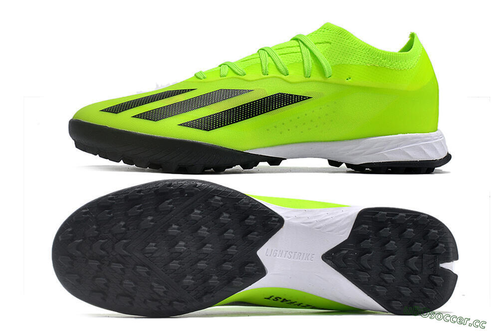 Men's Adidas X Crazyfast.1 TF Artificial Turf Low-Tops Football Shoes - Green/Black/White 1