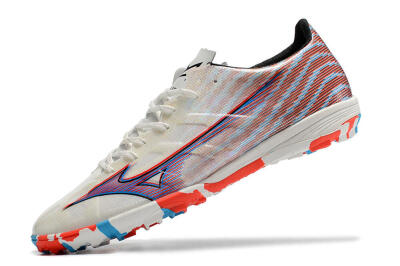 Men's Mizuno Alpha Made in Japan TF Artificial Turf Low-Tops Football Shoes - Beige/Blue/Red