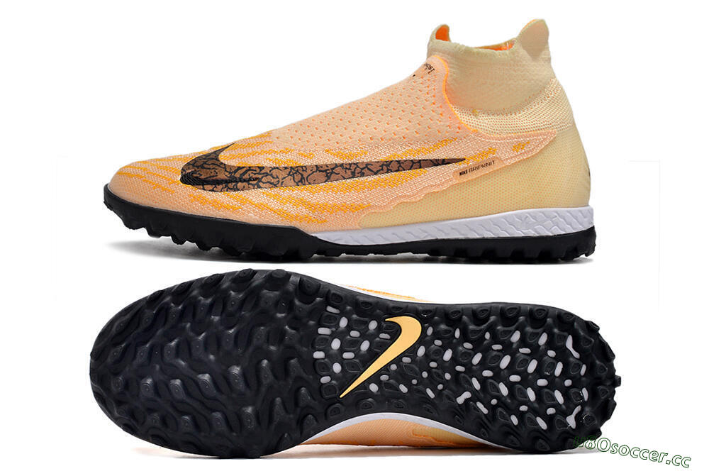 Men's Nike Phantom GX Elite DF Link TF Artificial Turf High-Tops Football Shoes - Yellow/Black/Pink 1
