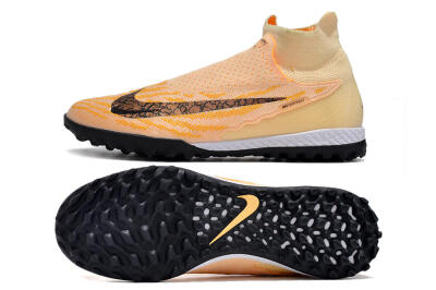 Men's Nike Phantom GX Elite DF Link TF Artificial Turf High-Tops Football Shoes - Yellow/Black/Pink