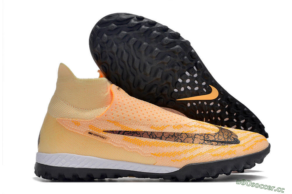Men's Nike Phantom GX Elite DF Link TF Artificial Turf High-Tops Football Shoes - Yellow/Black/Pink 2