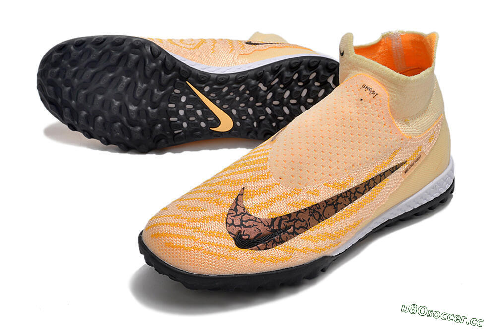 Men's Nike Phantom GX Elite DF Link TF Artificial Turf High-Tops Football Shoes - Yellow/Black/Pink 3