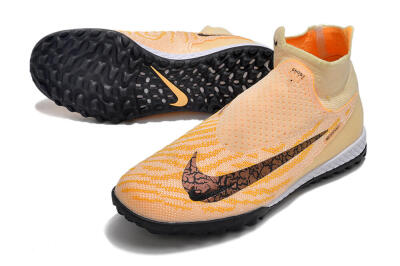 Men's Nike Phantom GX Elite DF Link TF Artificial Turf High-Tops Football Shoes - Yellow/Black/Pink
