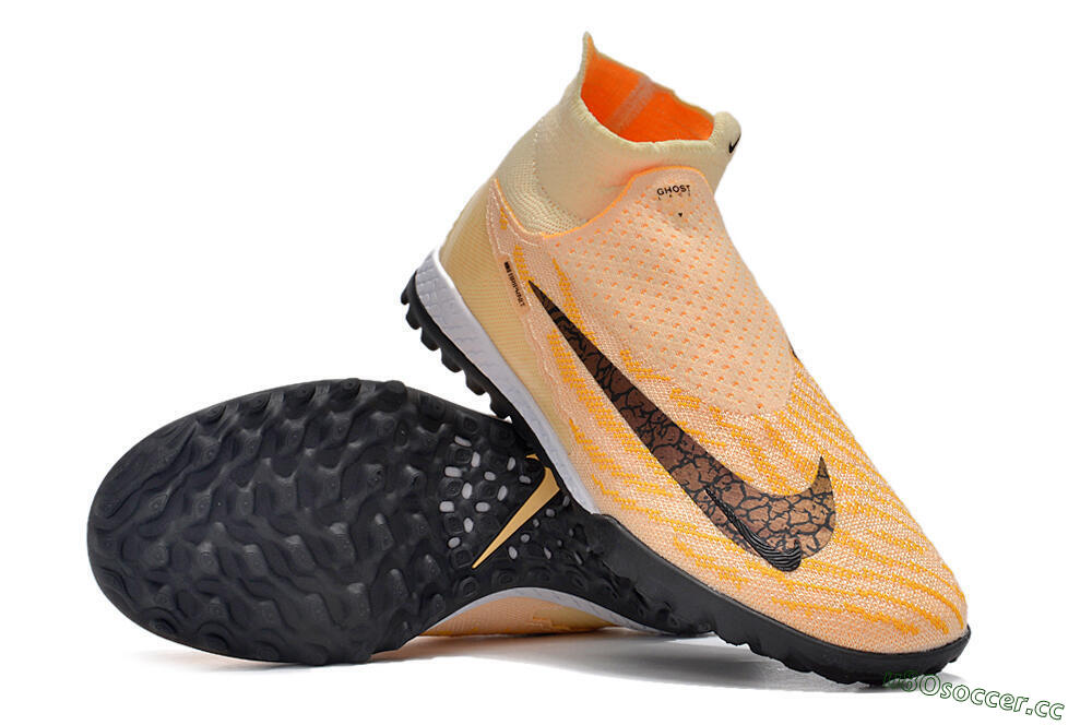 Men's Nike Phantom GX Elite DF Link TF Artificial Turf High-Tops Football Shoes - Yellow/Black/Pink 4